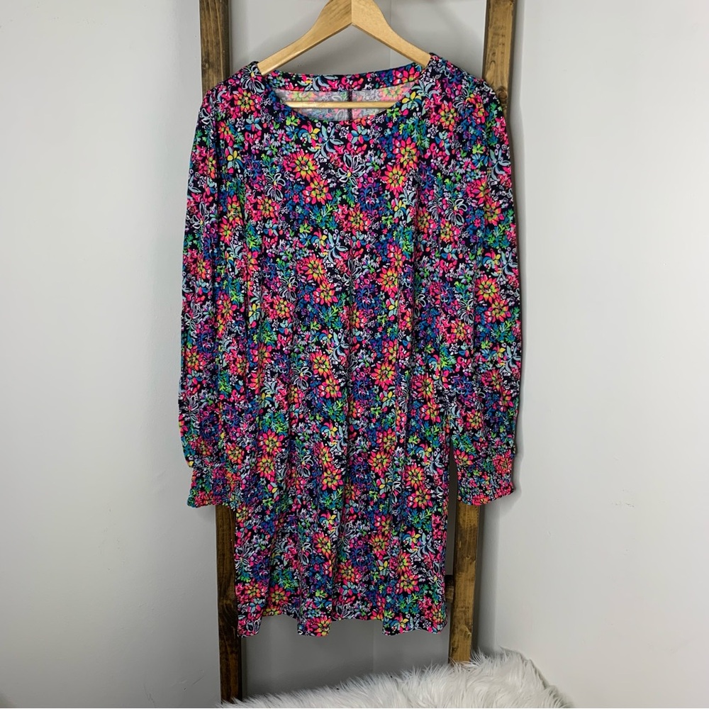 Lilly Pulitzer Diann Floral Long Sleeve Dress Size L